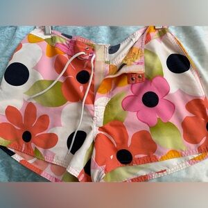 Quick-Dry Fun Flower Board-Shorts by Catalina Ocean Gear Velcro- Sz M/8